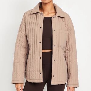 Old Navy Women's Taupe Quilted Puffer Jacket NWOT